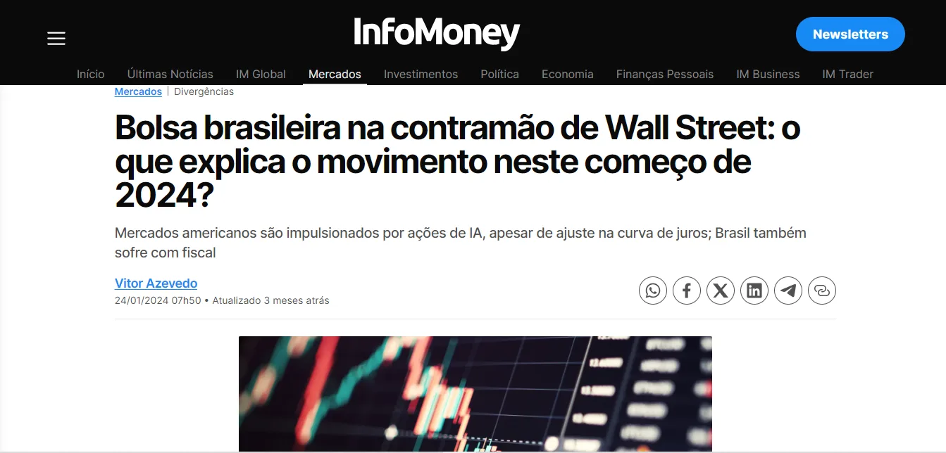 Por que o Ibovespa cai na contramão do exterior em 2024?